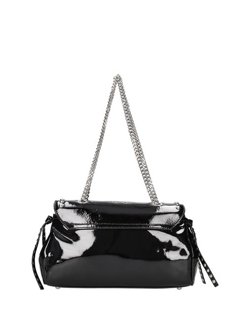 Borsa in vernice con borchie LA CARRIE | MISTRESS SHOULDER LARGE BAGUETTENERO